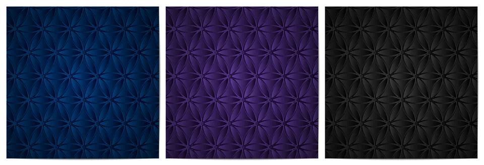 Set of abstract floral pattern circle overlapping Stock Illustration