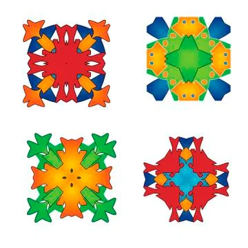 Set of abstract flower feminine pattern textiles Illustrazione stock