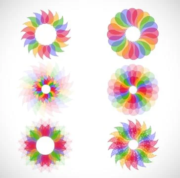 Set with abstract flowers. Stock Illustration