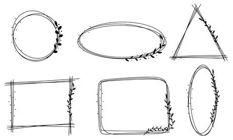 Set abstract frame with leaves. Stock Illustration