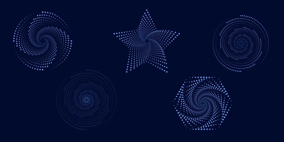 Set of abstract futuristic isolated elements Stock Illustration
