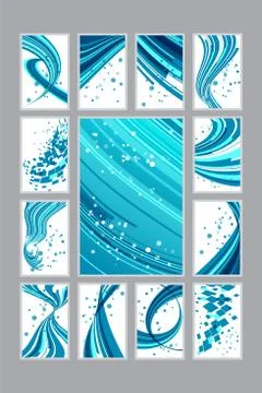 Set abstract geometric background Stock Illustration