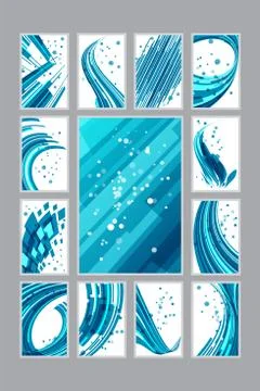 Set abstract geometric background Stock Illustration