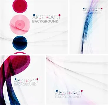 Set of abstract geometric backgrounds. Waves, triangles, lines Illustrazione stock
