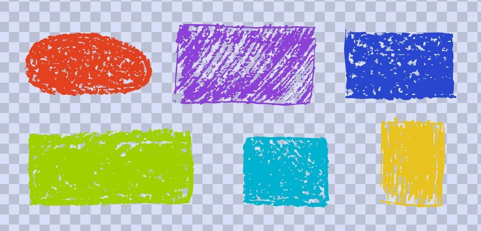 Set of abstract geometric basic shapes drawn with colored charcoal. Hand dr.. 스톡 일러스트