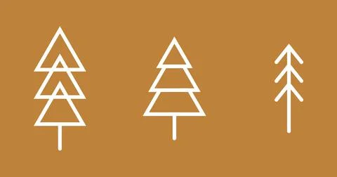 A set of abstract geometric figures in the shape of a fir tree. Stock Illustration