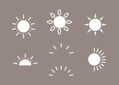 A set of abstract geometric figures in the shape of the sun. Stock Illustration