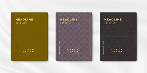 Set of abstract geometric pattern book cover template background design Stock Illustration