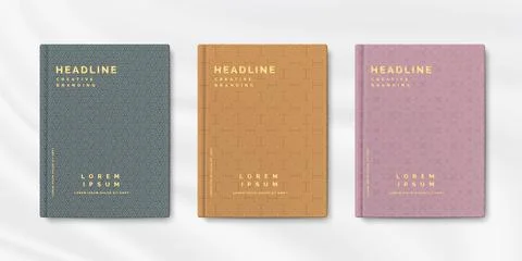 Set of abstract geometric pattern book cover template background design Stock Illustration