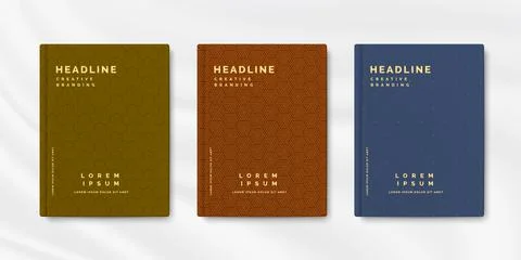 Set of abstract geometric pattern book cover template background design Stock Illustration