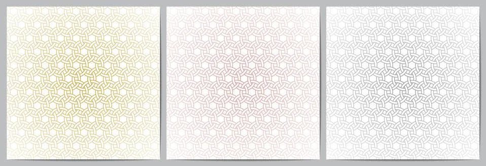 Set of abstract geometric pattern with circle overlapping on white background Stock Illustration