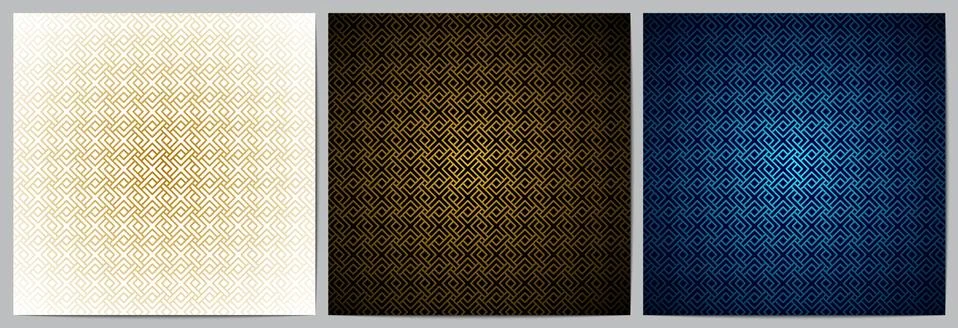 Set of abstract geometric pattern luxury background with striped  lines squar Stock Illustration