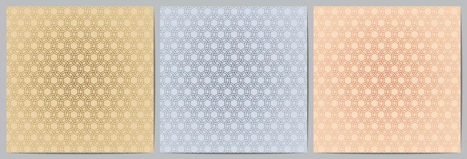 Set of abstract geometric pattern modern background with circle overlapping Stock Illustration