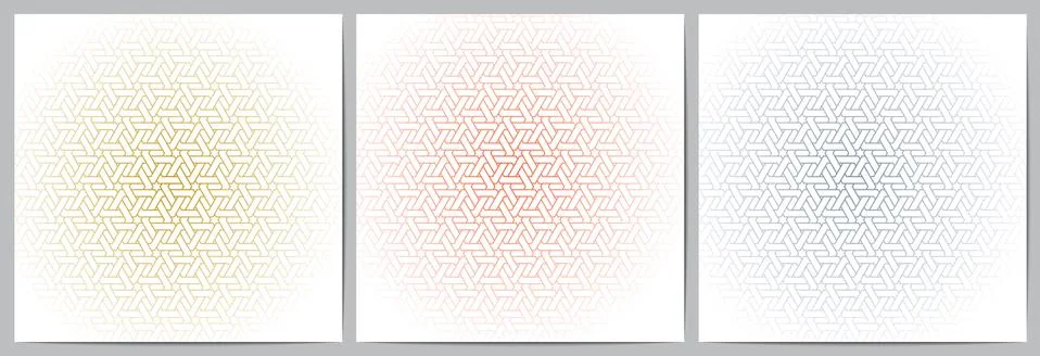 Set of abstract geometric pattern with polygonal lines overlapping Stock Illustration