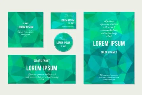 Set of Abstract Geometric Polygonal Backgrounds Illustrazione stock