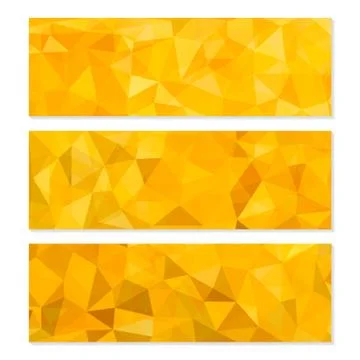 Set of Abstract Geometric Polygonal Backgrounds Stock Illustration