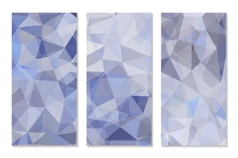 Set of Abstract Geometric Polygonal Backgrounds Stock Illustration