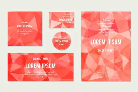 Set of Abstract Geometric Polygonal Backgrounds Stock Illustration