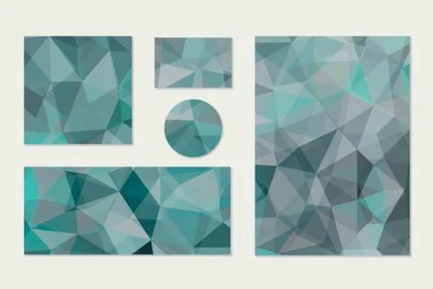 Set of Abstract Geometric Polygonal Backgrounds Stock Illustration