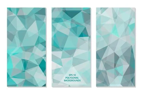 Set of Abstract Geometric Polygonal Backgrounds Stock Illustration