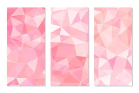 Set of Abstract Geometric Polygonal Backgrounds Stock Illustration