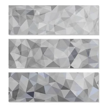 Set of Abstract Geometric Polygonal Backgrounds Stock Illustration