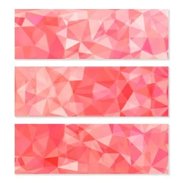 Set of Abstract Geometric Polygonal Backgrounds Stock Illustration