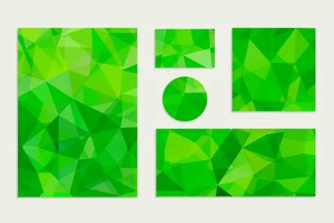 Set of Abstract Geometric Polygonal Backgrounds Stock Illustration