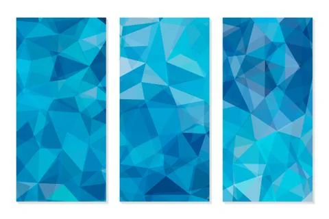 Set of Abstract Geometric Polygonal Backgrounds Stock Illustration
