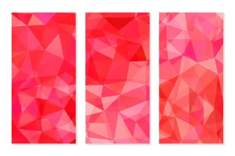 Set of Abstract Geometric Polygonal Backgrounds Stock Illustration