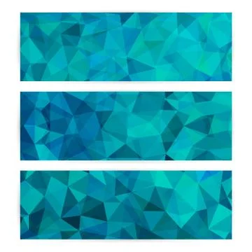 Set of Abstract Geometric Polygonal Backgrounds Stock Illustration