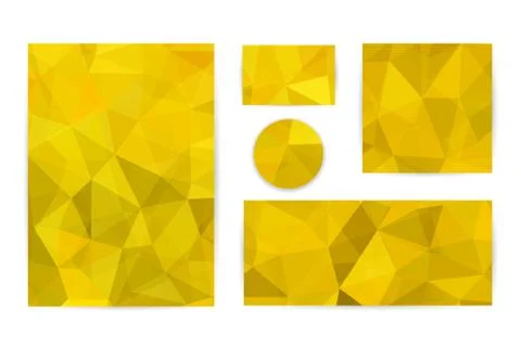 Set of Abstract Geometric Polygonal Backgrounds Stock Illustration