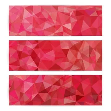 Set of Abstract Geometric Polygonal Backgrounds Stock Illustration