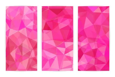 Set of Abstract Geometric Polygonal Backgrounds Stock Illustration