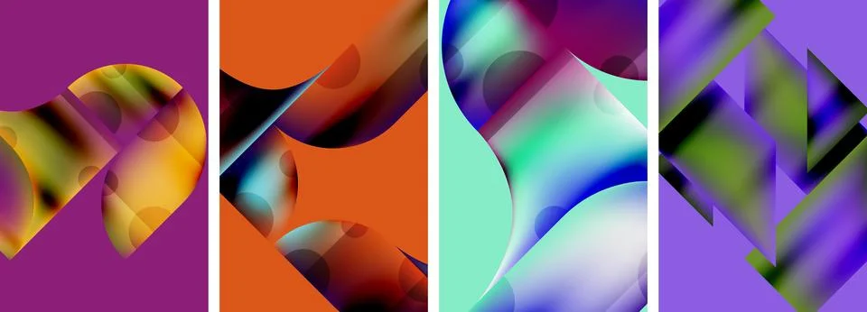 Set of abstract geometric posters. Abstract backgrounds for wallpaper, business 스톡 일러스트