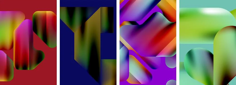 Set of abstract geometric posters. Abstract backgrounds for wallpaper, business 스톡 일러스트