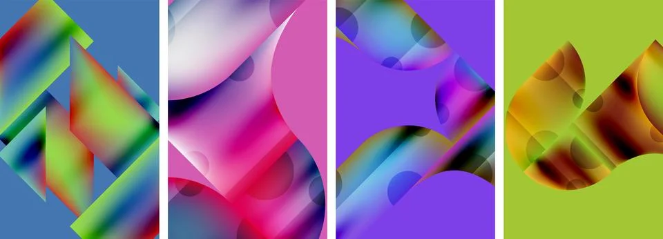 Set of abstract geometric posters. Abstract backgrounds for wallpaper, business 스톡 일러스트