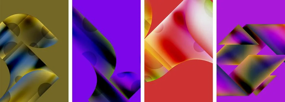 Set of abstract geometric posters. Abstract backgrounds for wallpaper, business 스톡 일러스트