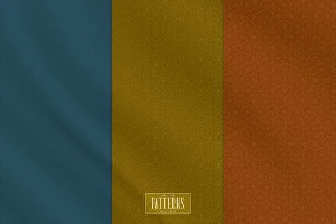 Set of abstract geometric seamless pattern traditional with silk fabric textu Stock Illustration