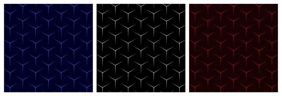 Set of abstract geometric seamless pattern with lines. Stock Illustration