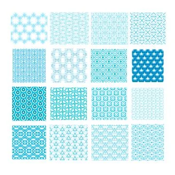 Set of abstract geometric seamless patterns Stock Illustration