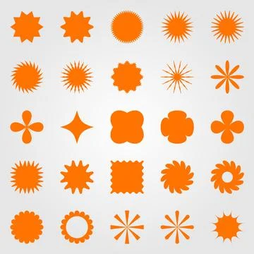 Set abstract geometric shape silhouettes. Stock Illustration