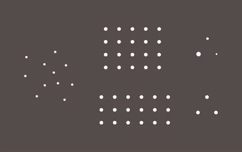 A set of abstract geometric shapes consisting of dots. Stock Illustration
