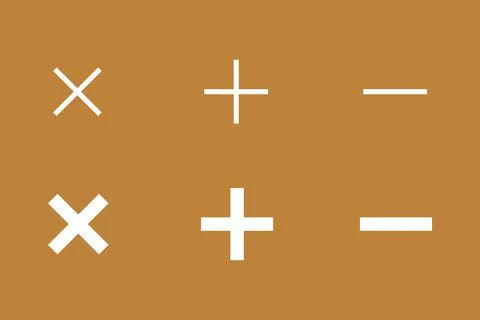 A set of abstract geometric shapes in the form of computational signs of mult Stock Illustration