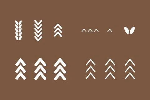 A set of abstract geometric shapes in the form of strokes, loops, ties and sp Stock Illustration