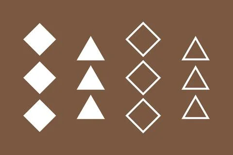 A set of abstract geometric shapes in the form of a rhombus and a triangle. Stock Illustration