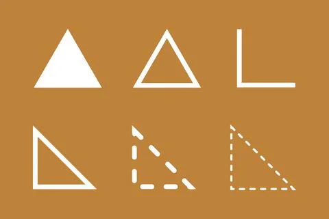 A set of abstract geometric shapes in the shape of a triangle. Stock Illustration