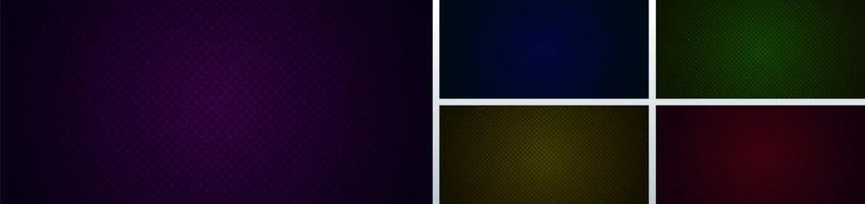 Set of abstract geometric squares pattern design with lines grid on dark purp Stock Illustration