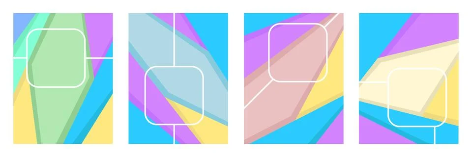 Set of abstract geometric vertical posters Stock Illustration
