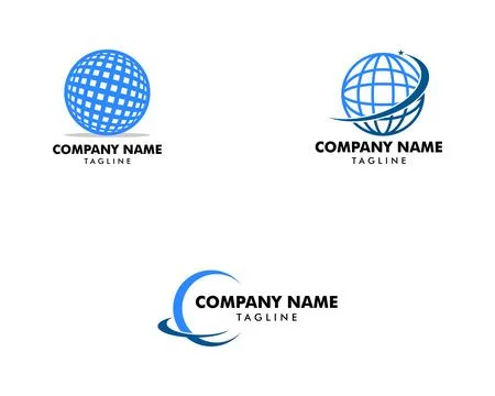 Set of Abstract globe logo Stock Illustration